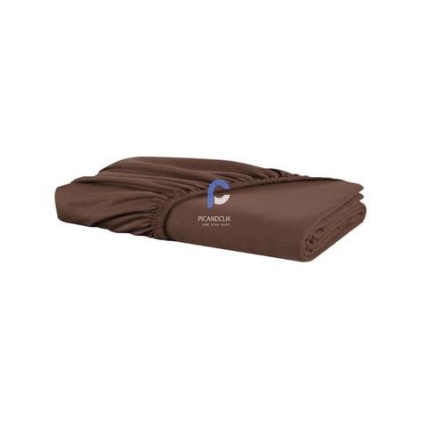 Jersey Bed Fitted Sheet-Brown