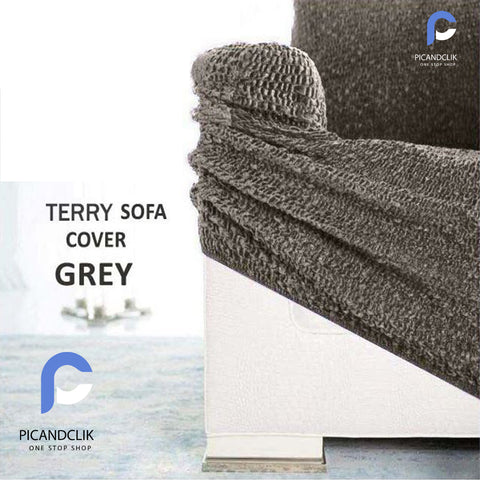 Premium Terry Sofa Cover - Grey
