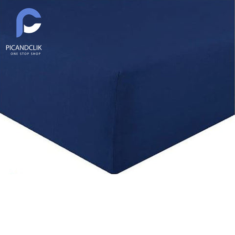 Jersey Bed Fitted Sheet- Navy Blue