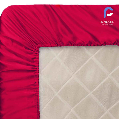 SATIN SILK FITTED SHEET (MAROON)