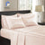3Pcs Satin Silk Bed Set -Light Peach Color