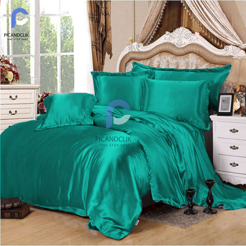 4Pcs Satin Silk Bed Set