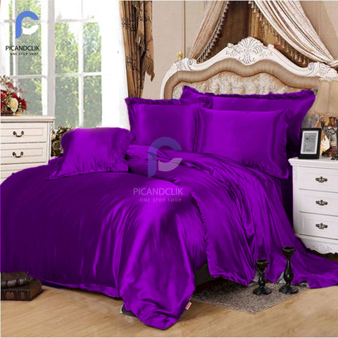 4Pcs Satin Silk Bed Set