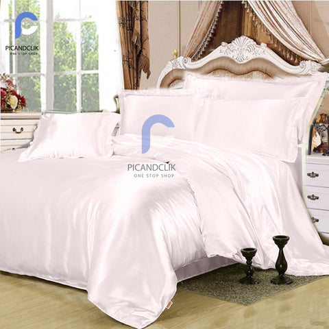 4Pcs Satin Silk Bed Set