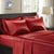 3Pcs Satin Silk Bedsheet - Red Color