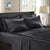 3pcs Satin Silk Bedsheet - Black Color