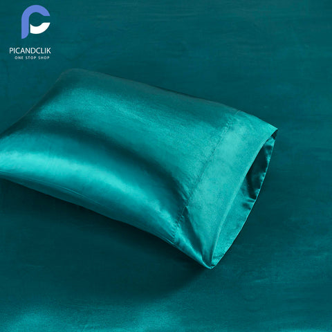 3Pcs Silk Bedsheet - Teal Color